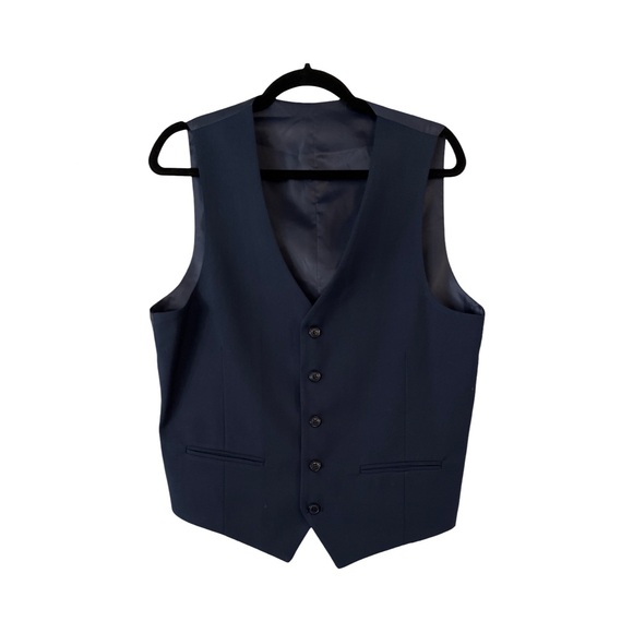 NWOT Men’s Navy Slim Fit Suit Vest | Size 38R/32W | Model AZ300 | Stretch - Picture 1 of 4